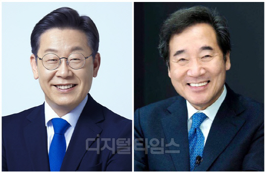 이재명(왼쪽) 더불어민주당 대표와 이낙연 전 국무총리. <디지털타임스 DB, 민주당 제공>